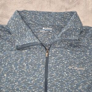 Columbia Sportswear Womens Full Zip Teal Green Speckled Track Jacket Size Small
